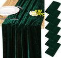 Velvet Table Runner 20 x 120 in Emerald Green - Luxurious Thick Velvet