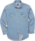 HISEA Men's Denim Work Shirt for Comfort and Durability
