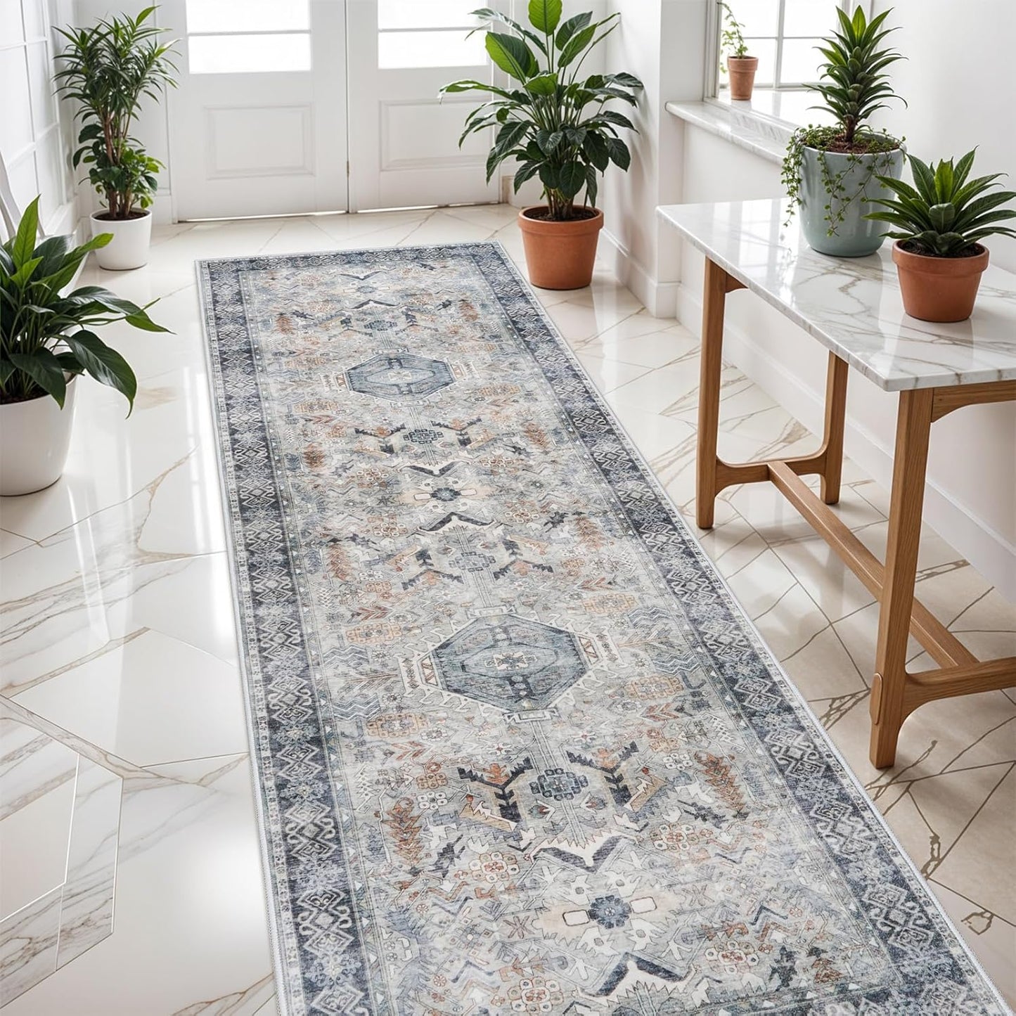 Washable Kitchen 3x8 Runner Rug - Soft Non-Slip Floor Carpet