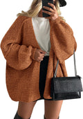 Womens Oversized Cardigan Sweater - Lightweight Fall Lantern Sleeve is