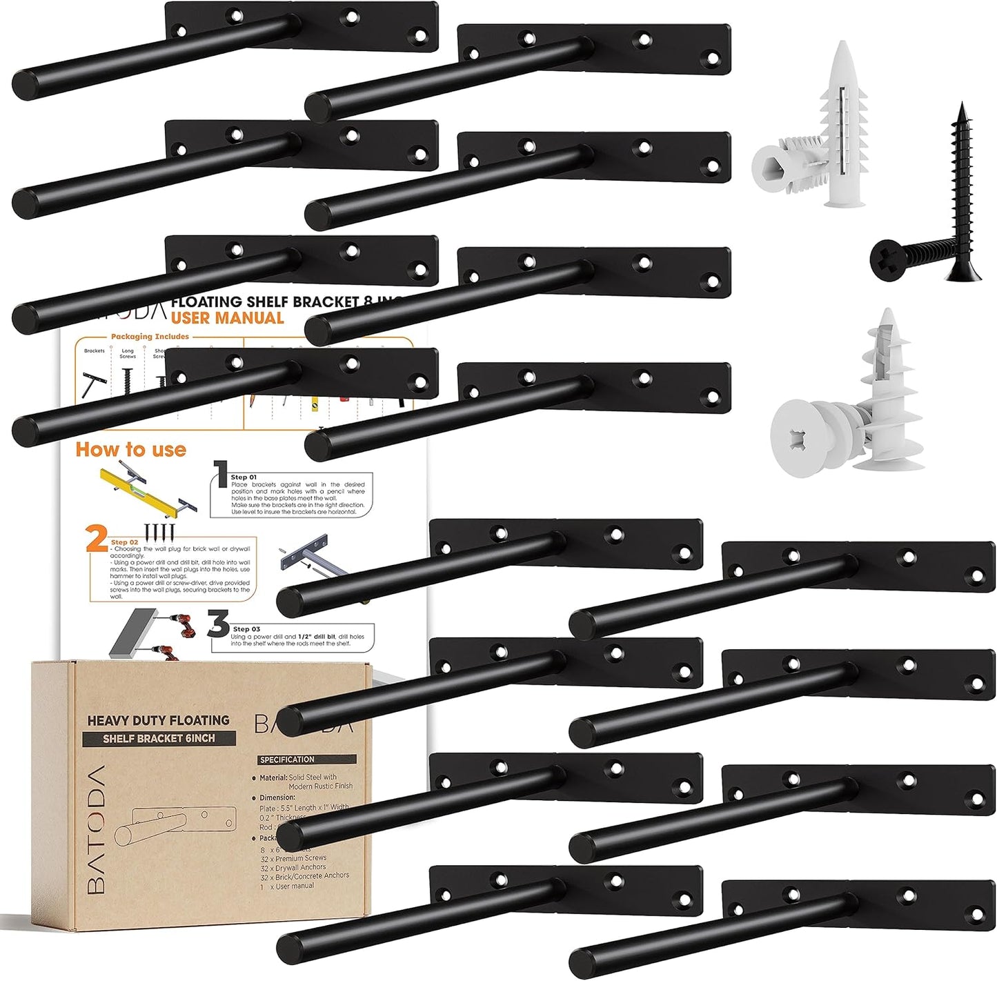 Heavy Duty Floating Shelf Brackets for Elegant Home Decor