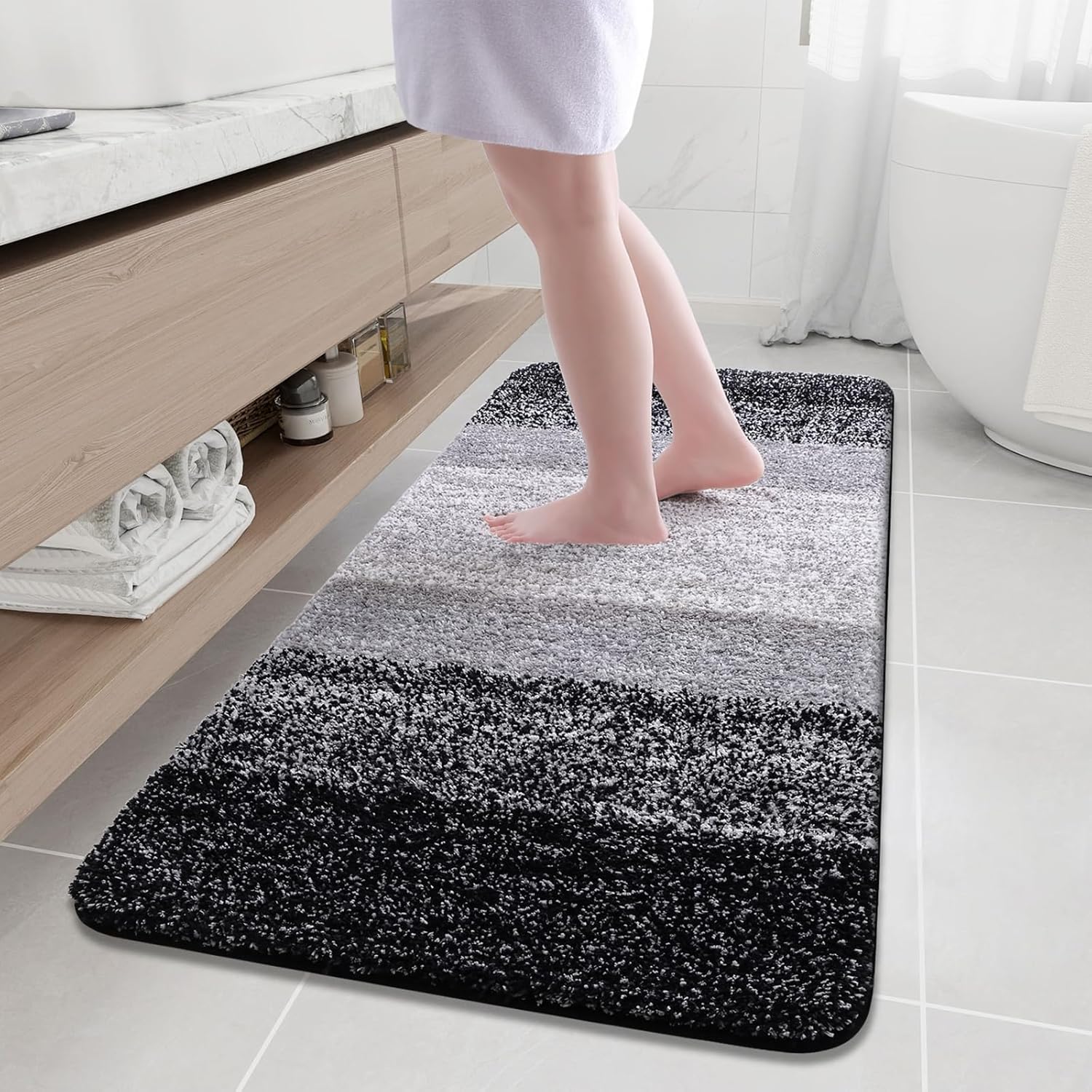 Arotive Microfiber Bathroom Rugs - Soft, Absorbent, Non-Slip