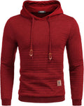 COOFANDY Mens Hooded Sweatshirt Waffle Knit Pullover (Style XH17)