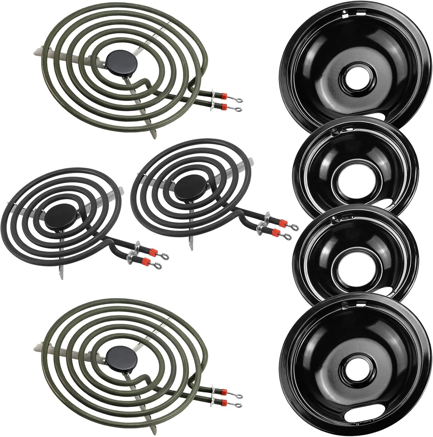 Porcelain Burner Drip Pan & MP22YA Electric Range Element Set