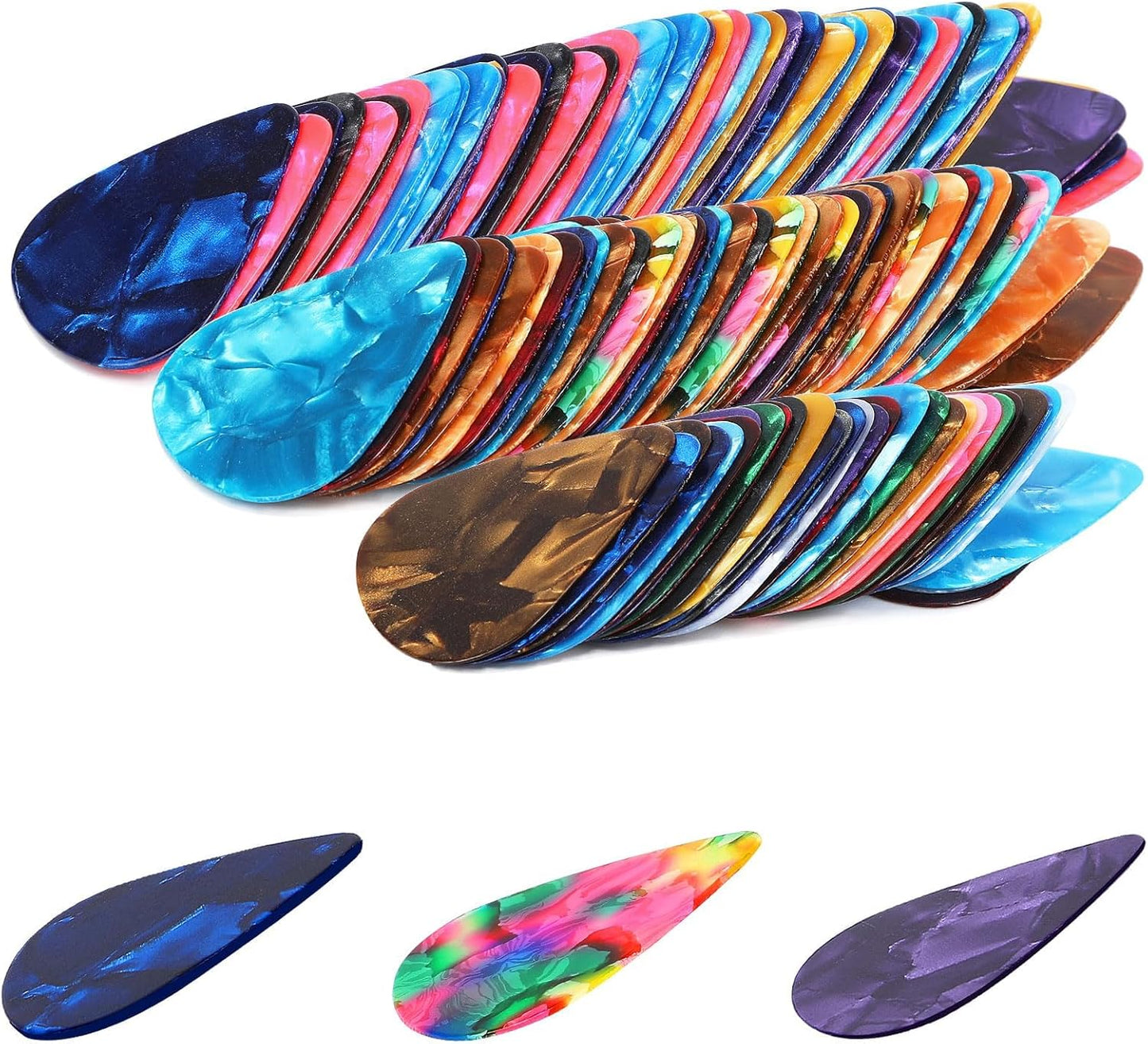 DECYOOL 100pc Gradient Guitar Picks - Varied Thickness for Ultimate Versatility!
