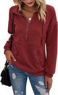 PRETTYGARDEN Women's Half Zip Pullover Sweatshirt - Loose Comfort