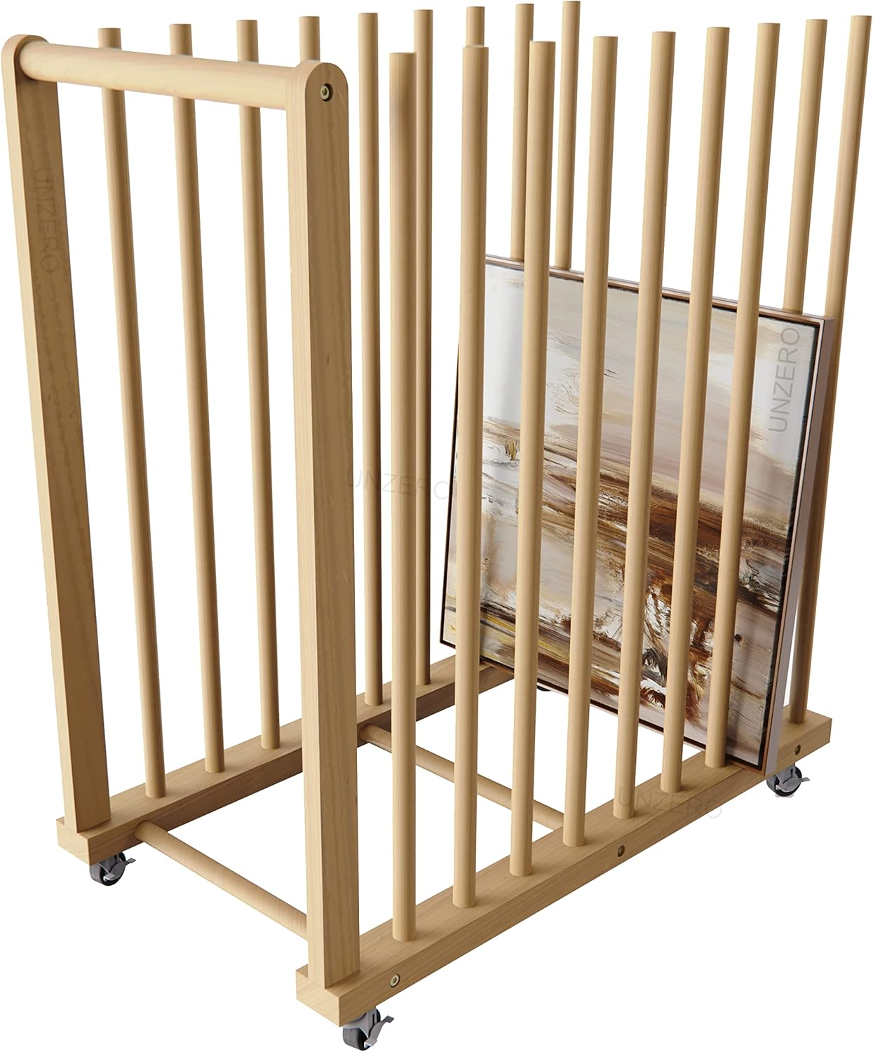 Art Storage Rack for Canvas Boards with Handle & Caster Wheels