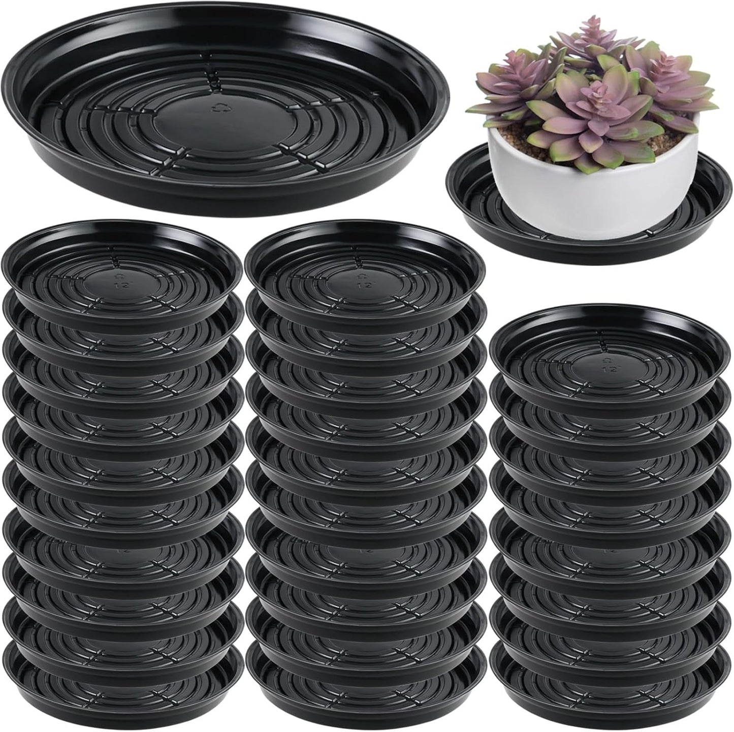 30 Packs 18 Inch Extra-Large Plant Saucers for Indoor Outdoor Use