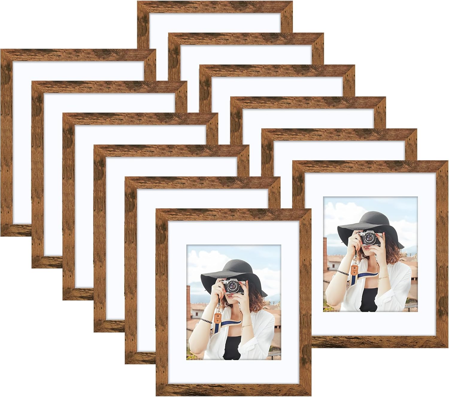 Picrit 8x10 Picture Frame Set of 12 for Wall or Table Display