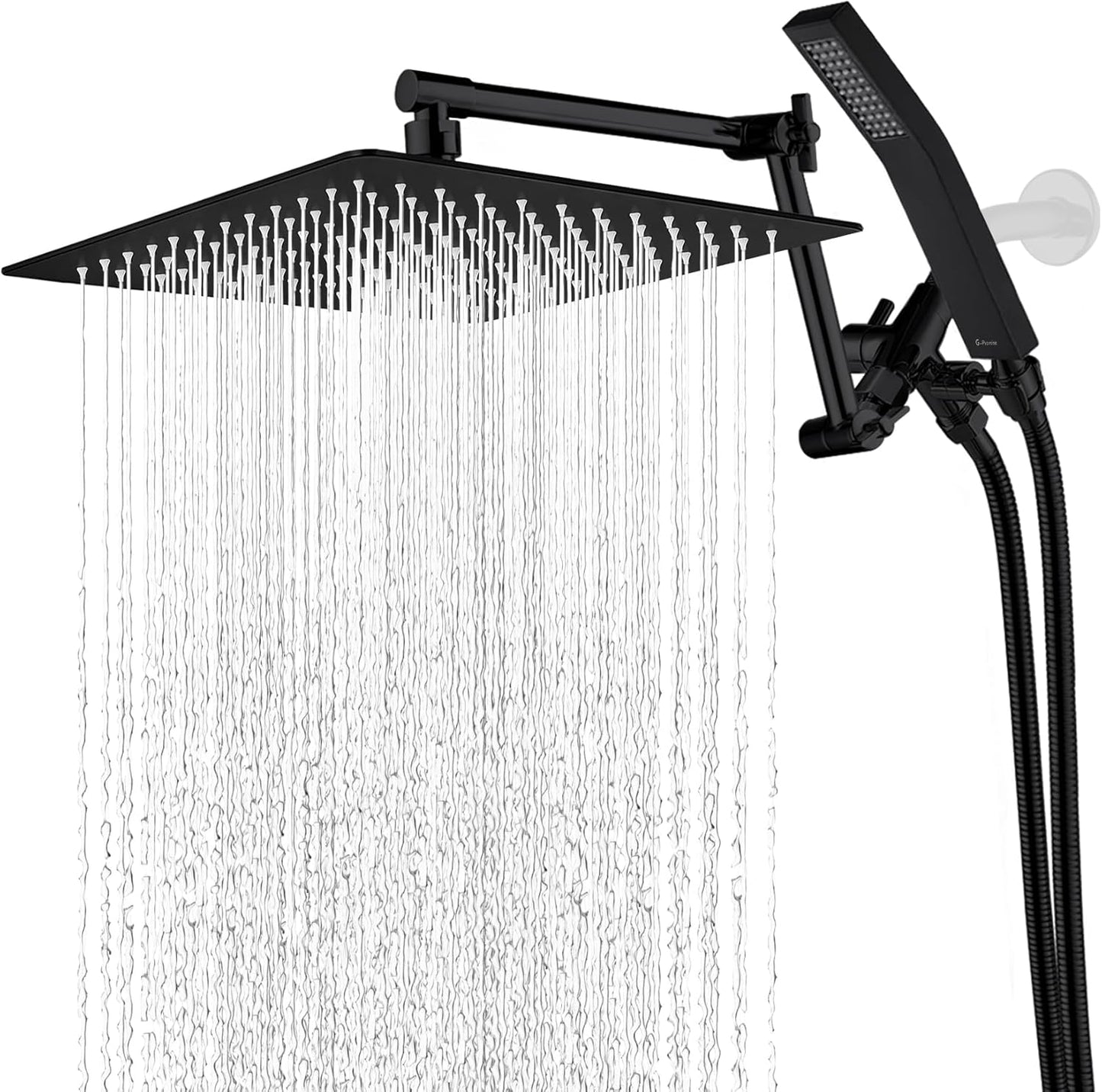 G-Promise 12 Inches Rainfall Shower Head with Handheld Spray Combo