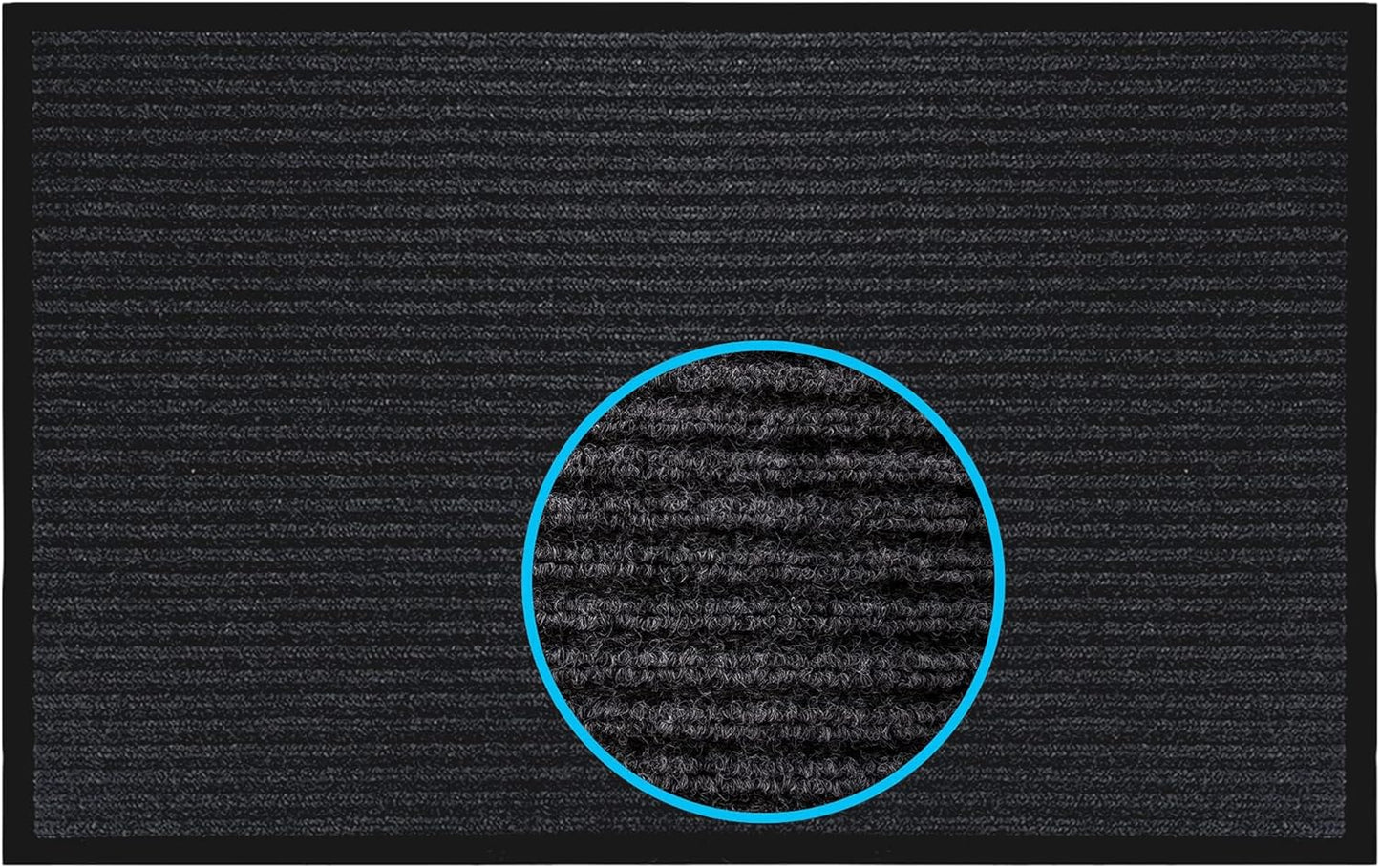 Durable Rubber Doormat for Indoor Outdoor Use, 3x5 Feet Black