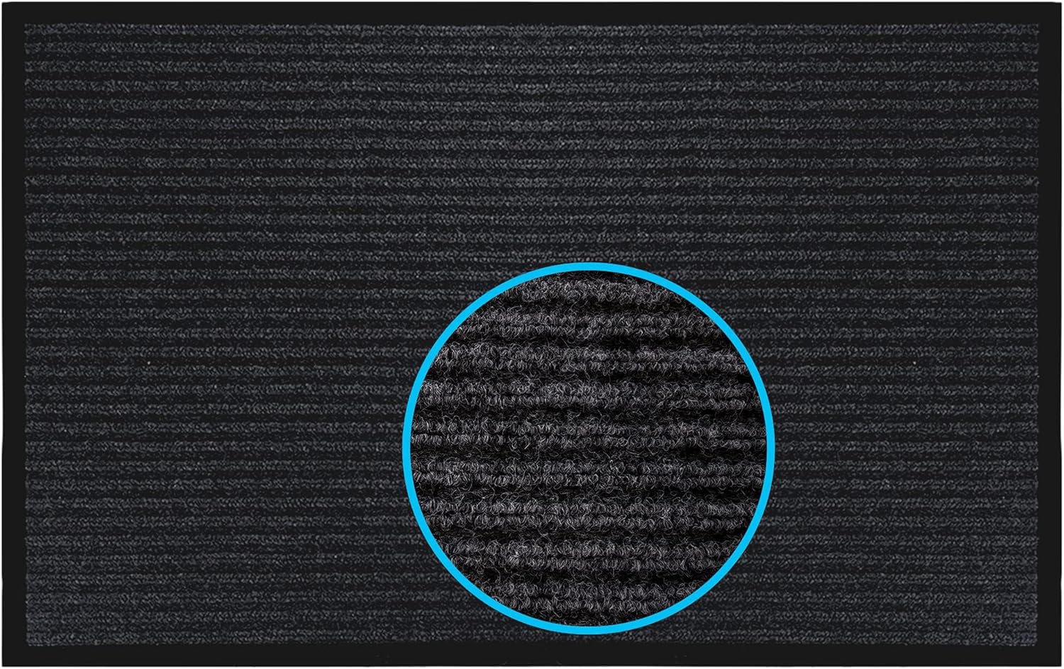 Durable Rubber Doormat for Indoor Outdoor Use, 3x5 Feet Black