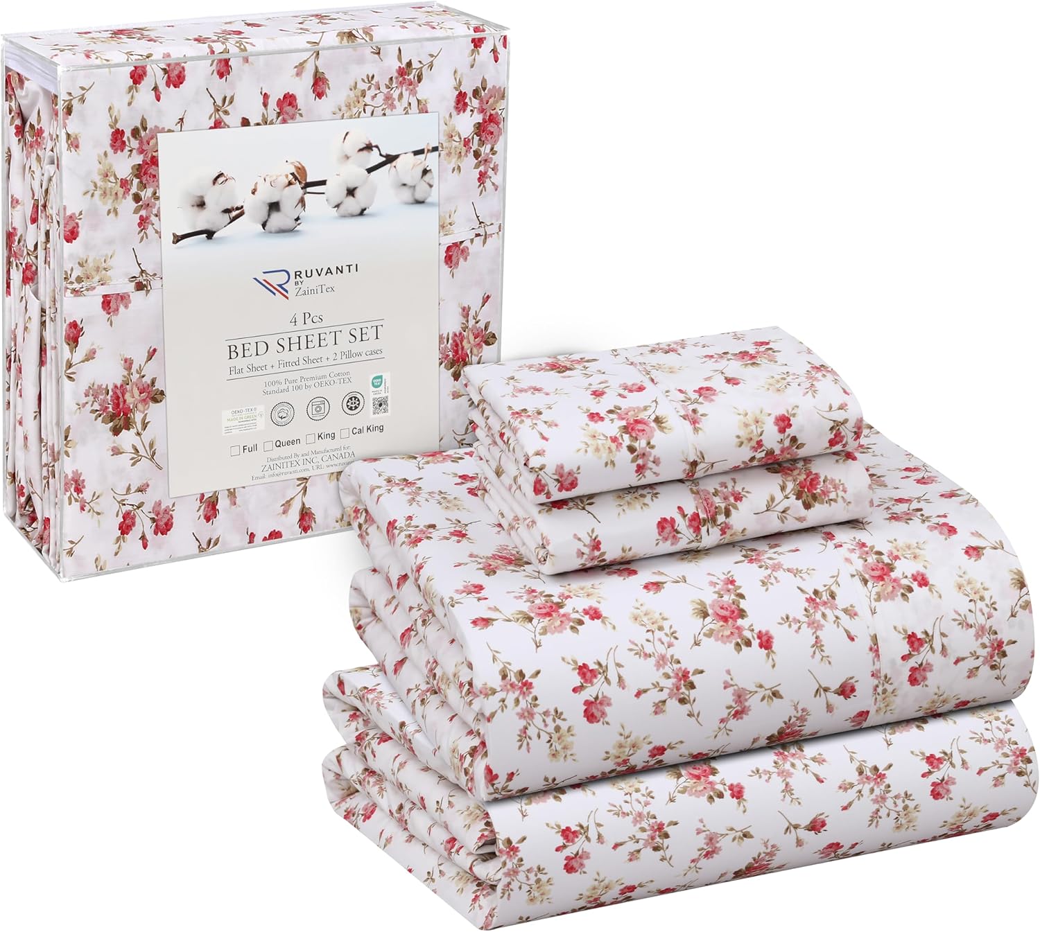 100% Cotton Full Size Bed Sheets Set for Ultimate Comfort