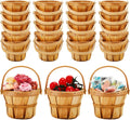 Mini Wooden Apple Baskets Bulk 20 Pack - Rustic Farmers Market Baskets