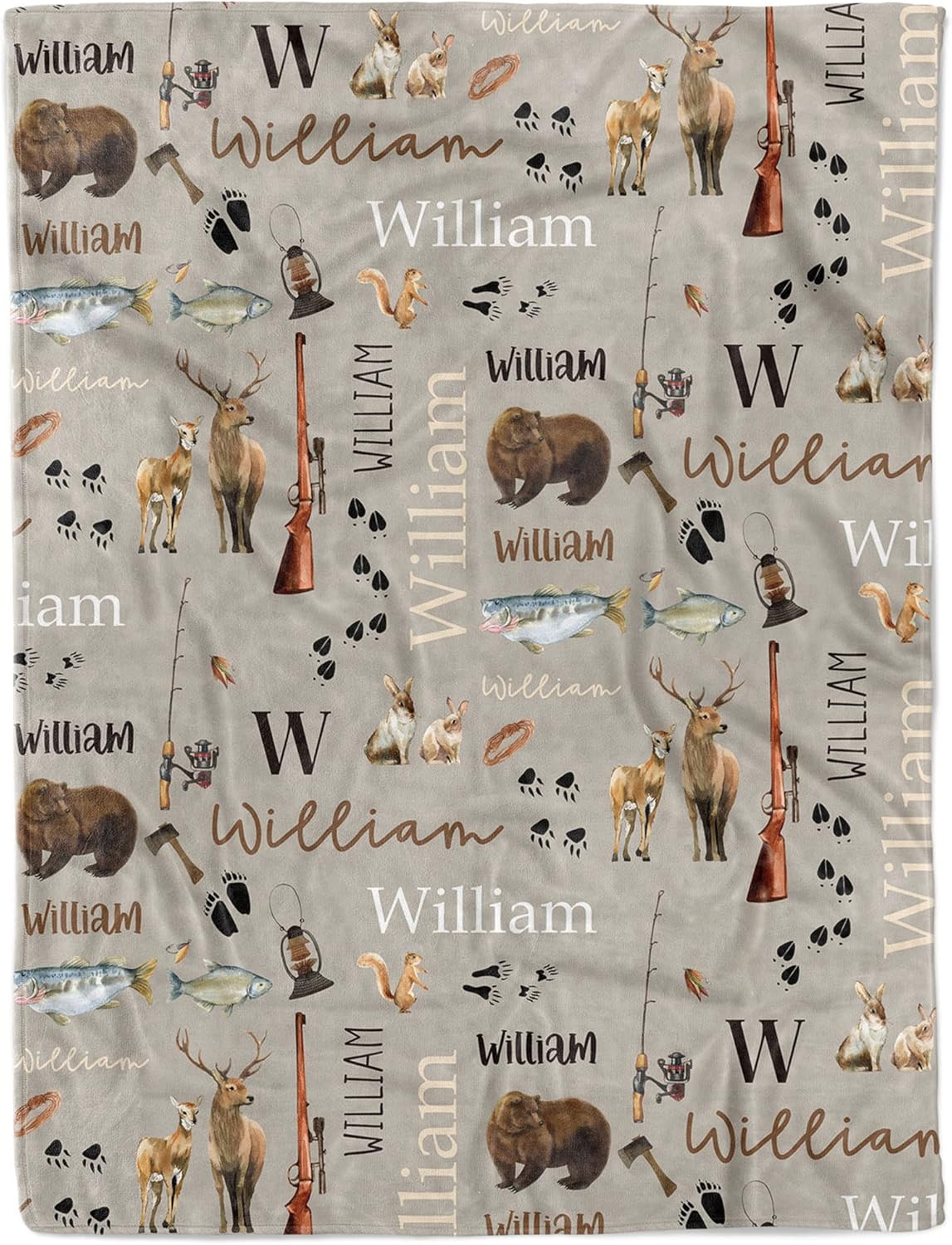Customized Hunting Fishing Baby Blanket for Boys