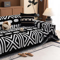 Boho Couch Cover Blanket Geometric Striped Pet Sofa Cover - Chenille