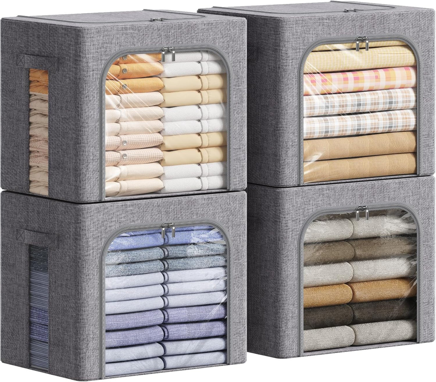 Lifewit Clothes Storage Bins with Metal Frame for Easy Organization