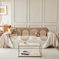 Modern Beige Geometric Couch Cover for 3-Cushion Sofa - Reversible