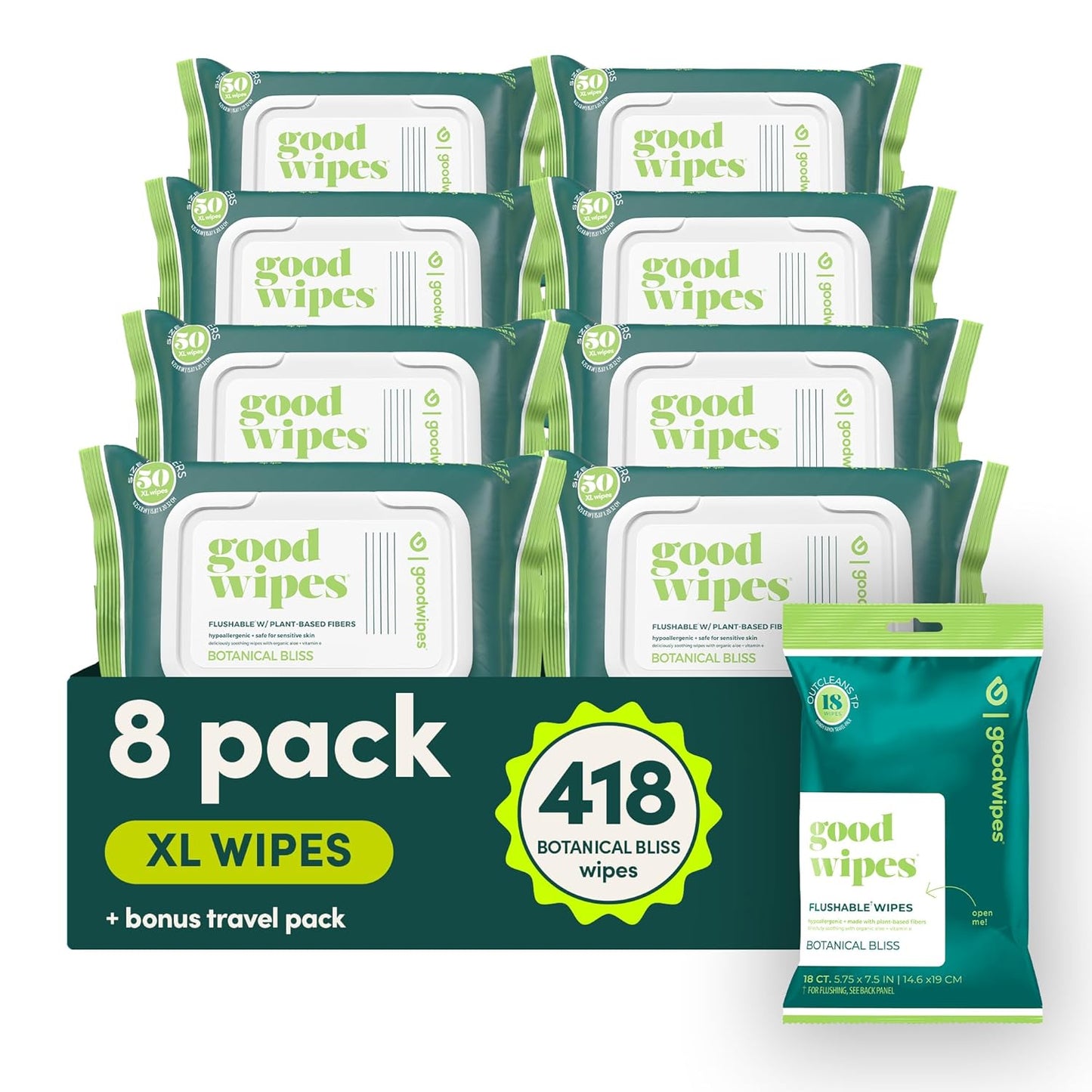 Goodwipes Flushable Butt Wipes - Extra Large & Gentle Clean
