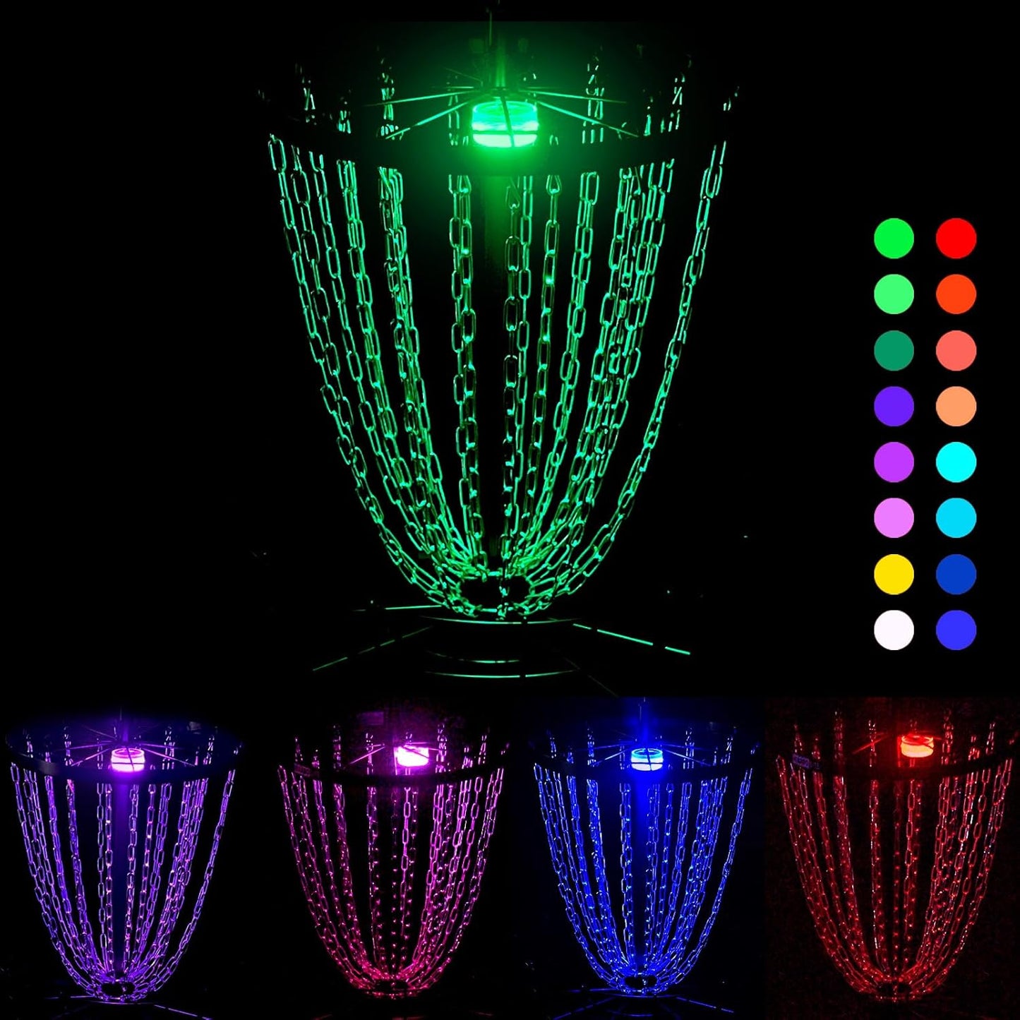 Illuminate your game with LED Disc Golf Baskets - Night Essentials!