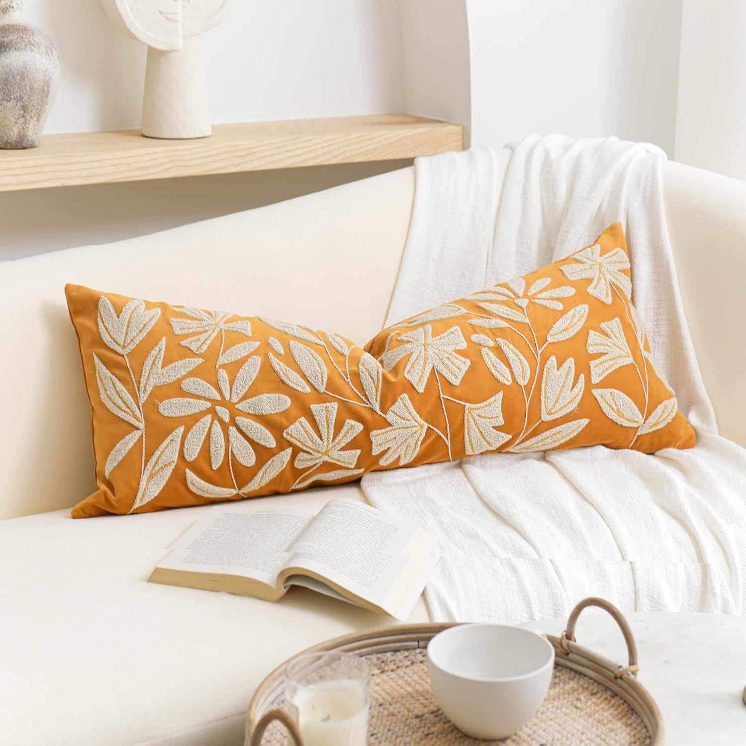 Fall Throw Pillow Cover 14x36 Long Body Lumbar Pillow for Home