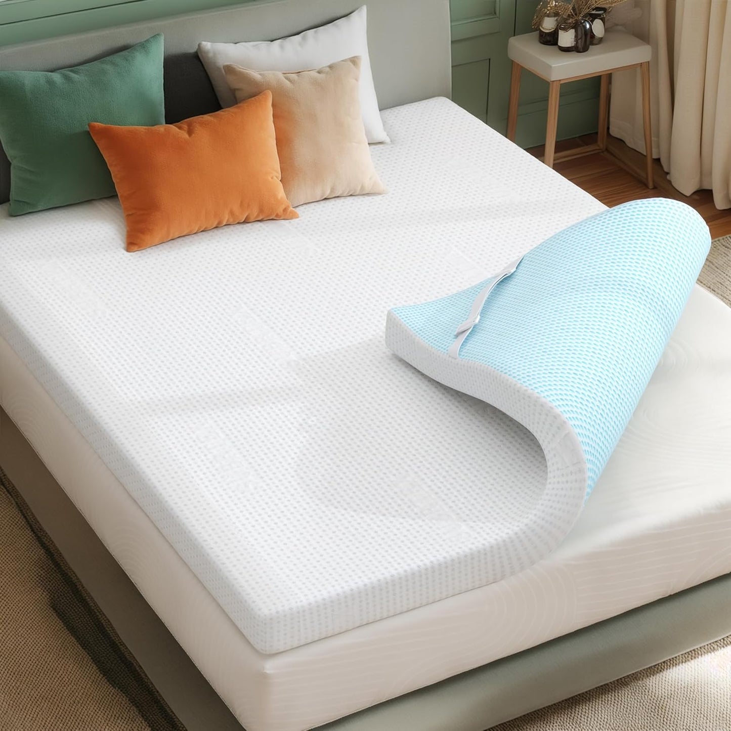 CHUN YI 2 Inch Gel Memory Foam Mattress Topper for King Beds