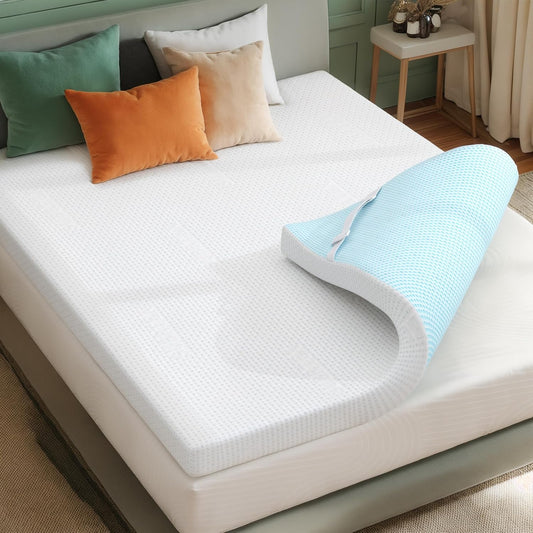 CHUN YI 2 Inch Gel Memory Foam Mattress Topper for King Beds