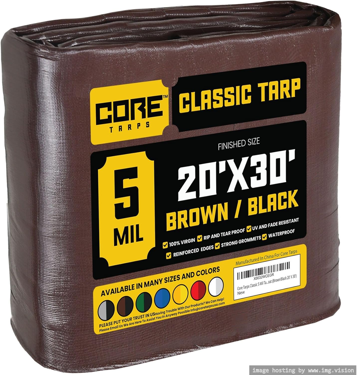 Core Tarps Classic 5 Mil Tarp Cover for All Weather Protection