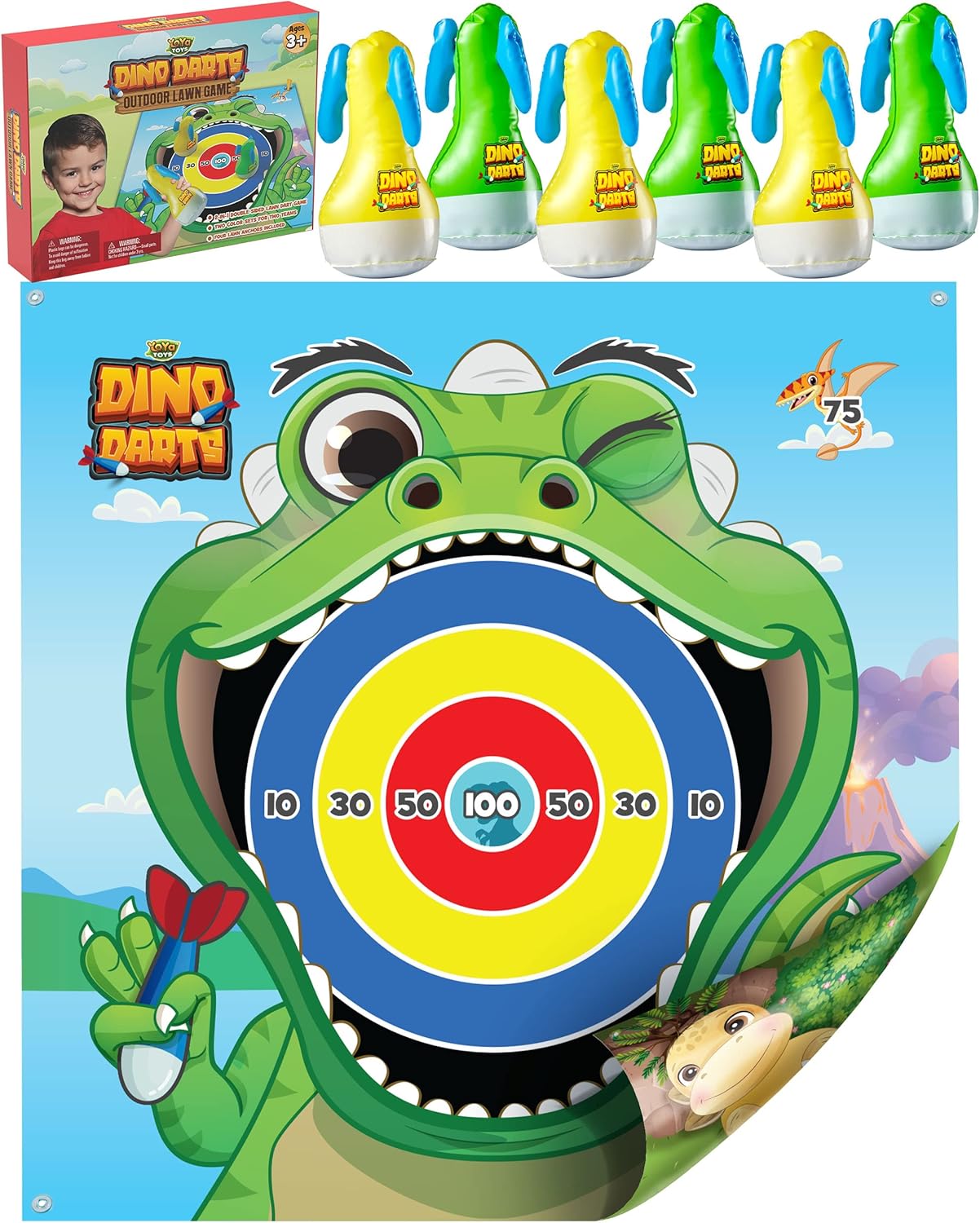 Inflatable Dinosaur Lawn Darts Game | Fun Family Play