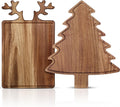 Umigy Christmas Charcuterie Boards - Tree & Elk Wooden Set