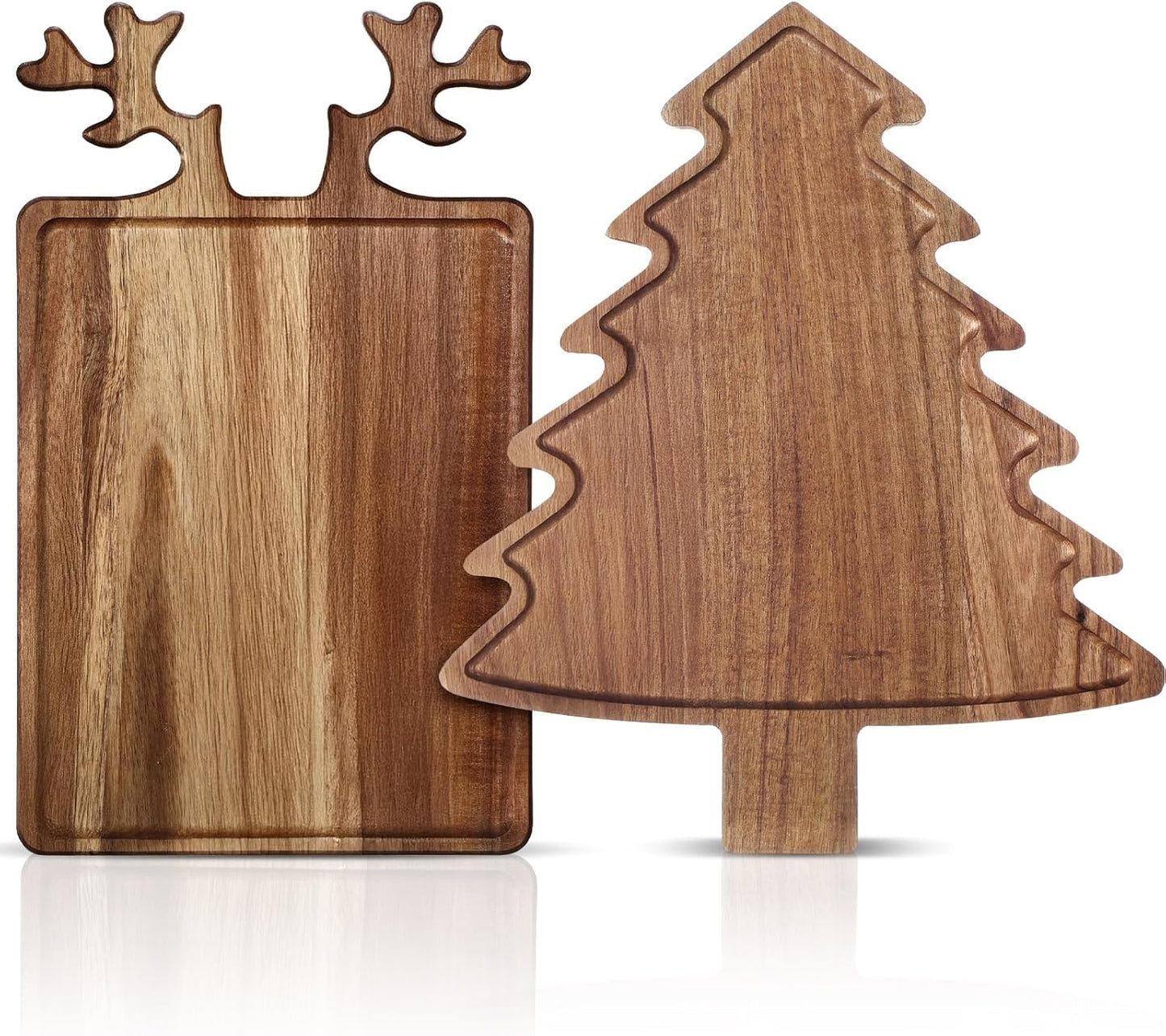 Umigy Christmas Charcuterie Boards - Tree & Elk Wooden Set