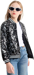 LOLANTA Girls Shimmery Sequin Jacket for Trendy Spring Fashion
