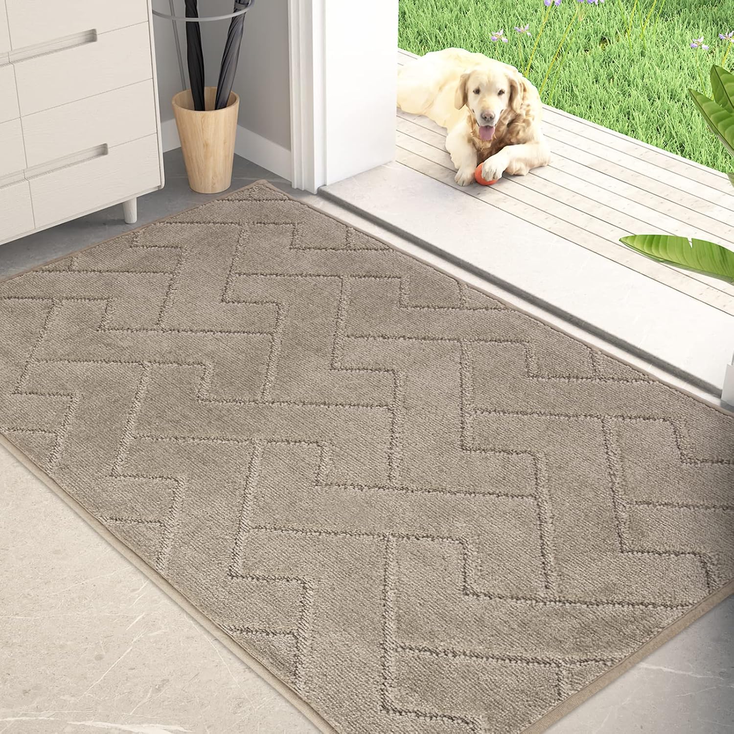 Dirt Trapping Door Mat 32in x 47in Non-Slip for Pets & Shoes