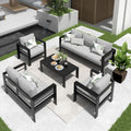 Solaste Aluminum Patio Furniture Set 7 Seats - Modern Outdoor