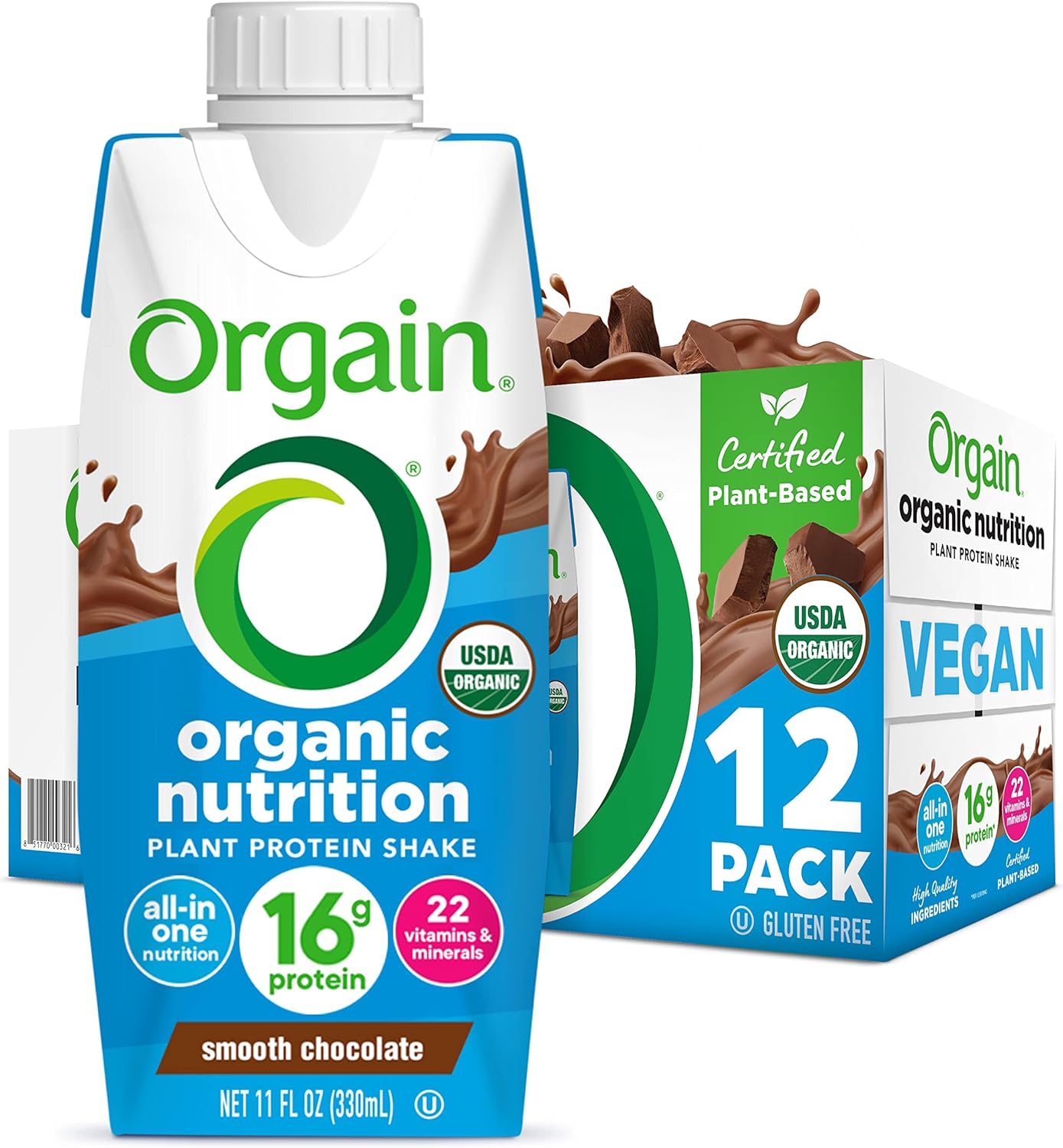 Orgain Organic Nutritional Vegan Protein Shake - Smooth Chocolate