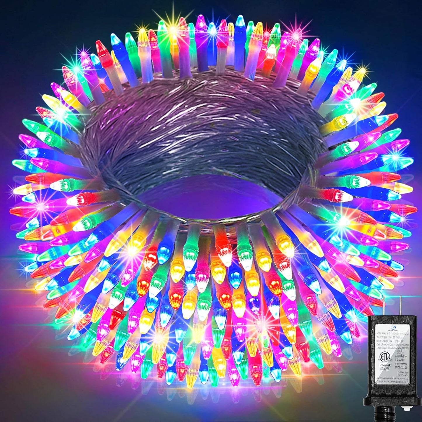750LED Christmas Lights for Outdoor Use - 240ft Multicolor String