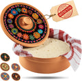 Terracotta Tortilla Warmer for Day of the Dead Celebrations