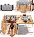 Wicker Picnic Basket for 2 with Detachable Table - Compact Outdoor Set