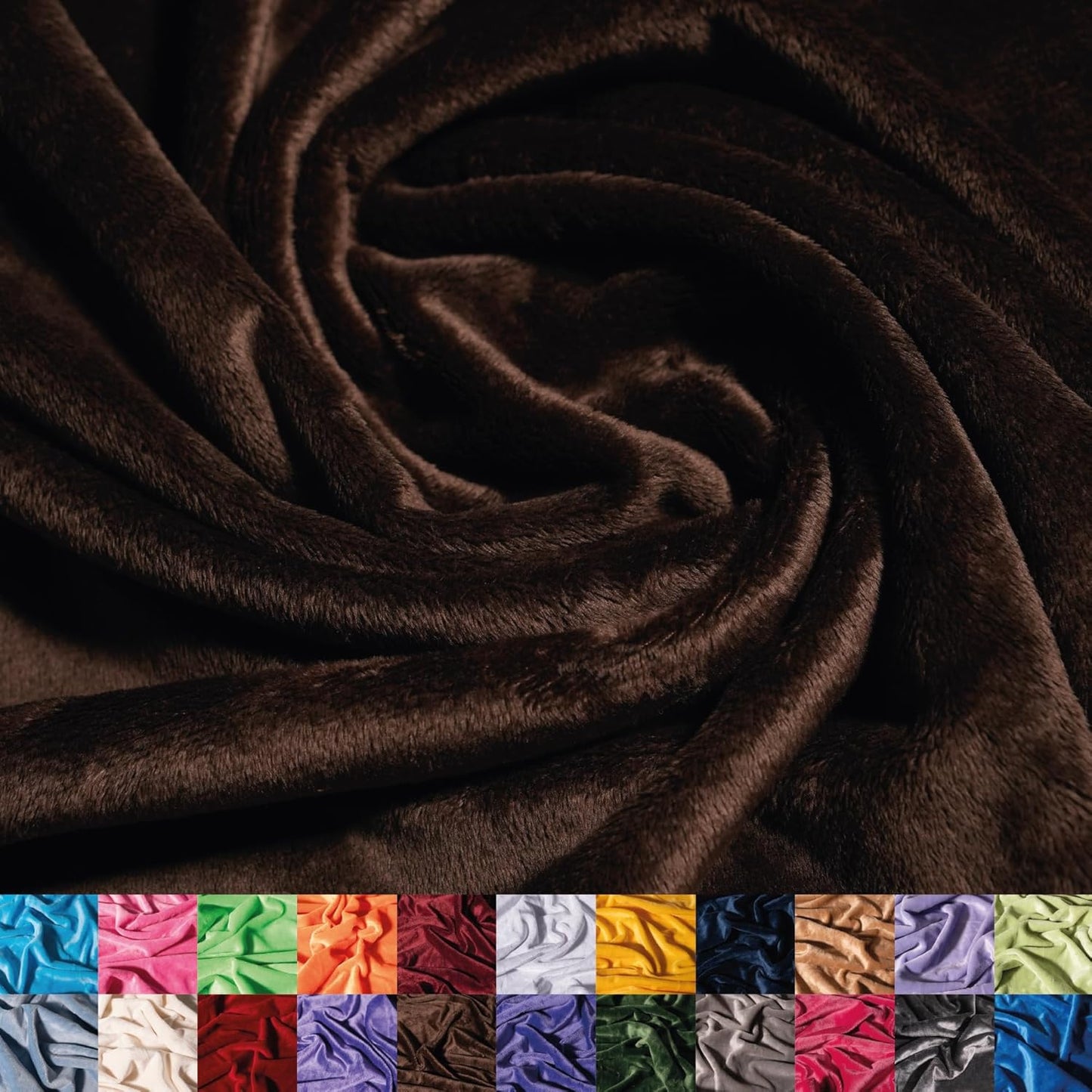 Soft Minky Fabric by The Yard - Luxury Brown 58/60in Wide