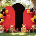 Red and Black Arch Backdrop Cover Set of 3 - Stretchy Spandex Photo