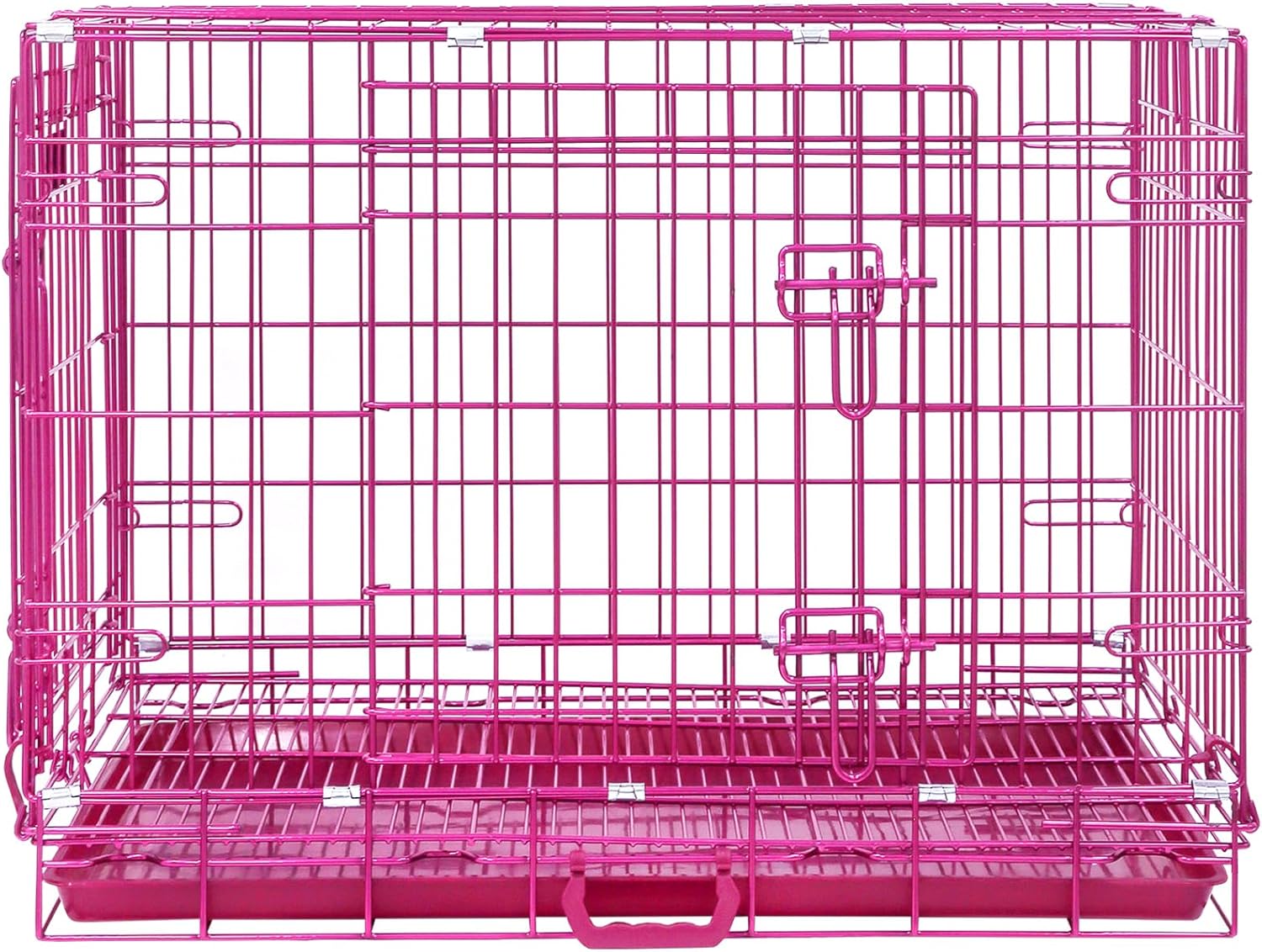 Pink Dog Crate for Medium Dogs - Foldable and Travel-Friendly