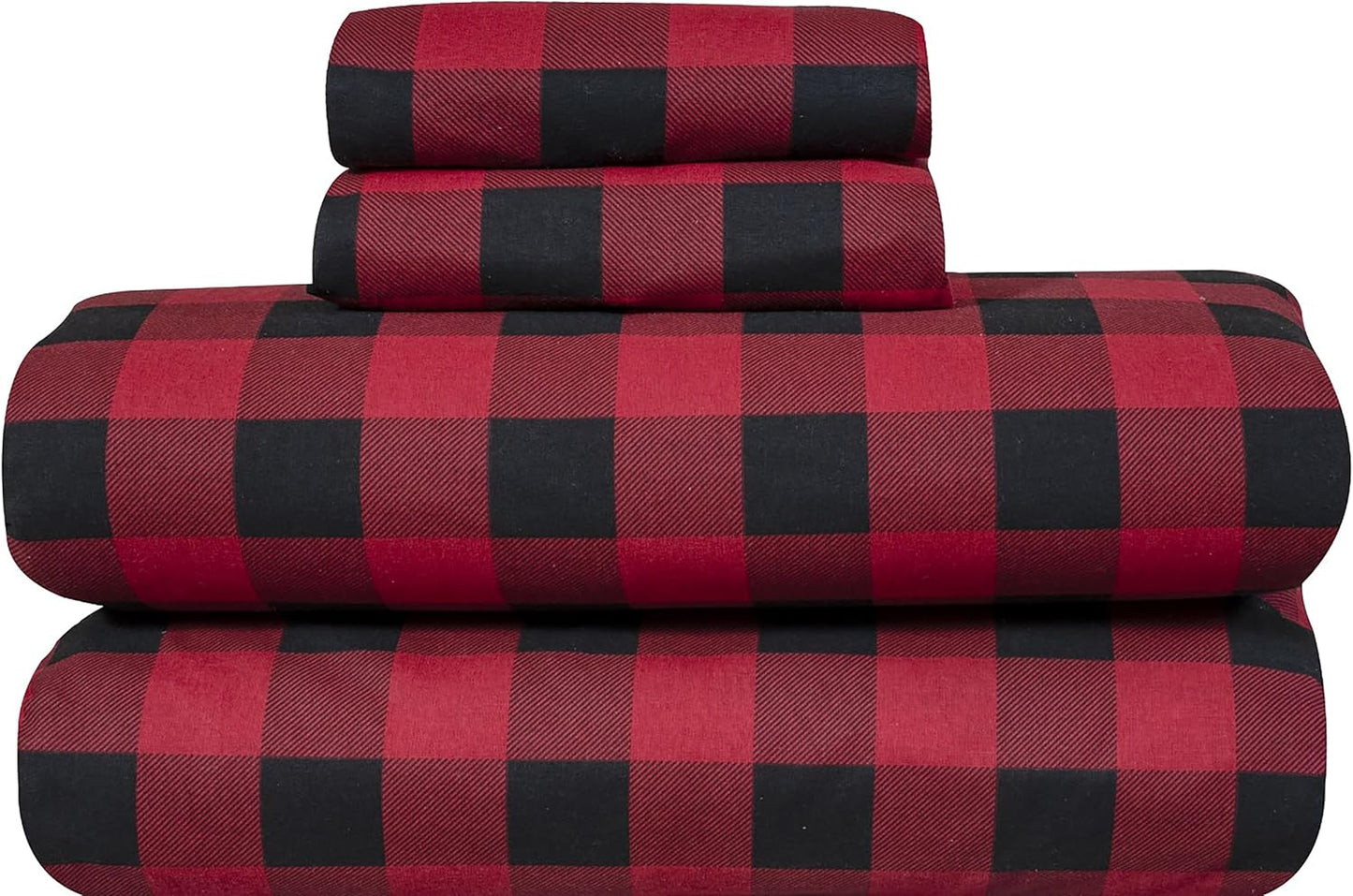 Bliss Casa 4 Piece Cotton Flannel Queen Size Bed Set - Soft & Warm
