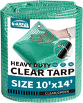 TARPAL 10x14 Clear Green Tarp Heavy Duty 12mil - Tough Garden Cover
