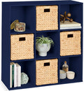 Kids Bookcase 9-Cube Storage Organizer - Customizable Navy