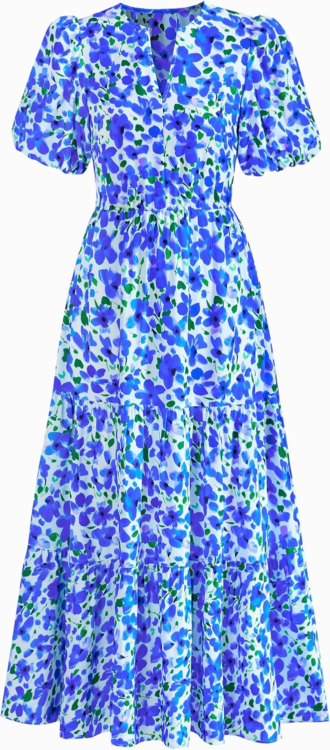 Dowerme Womens Summer Dresses 2025 Casual Floral Maxi Dress