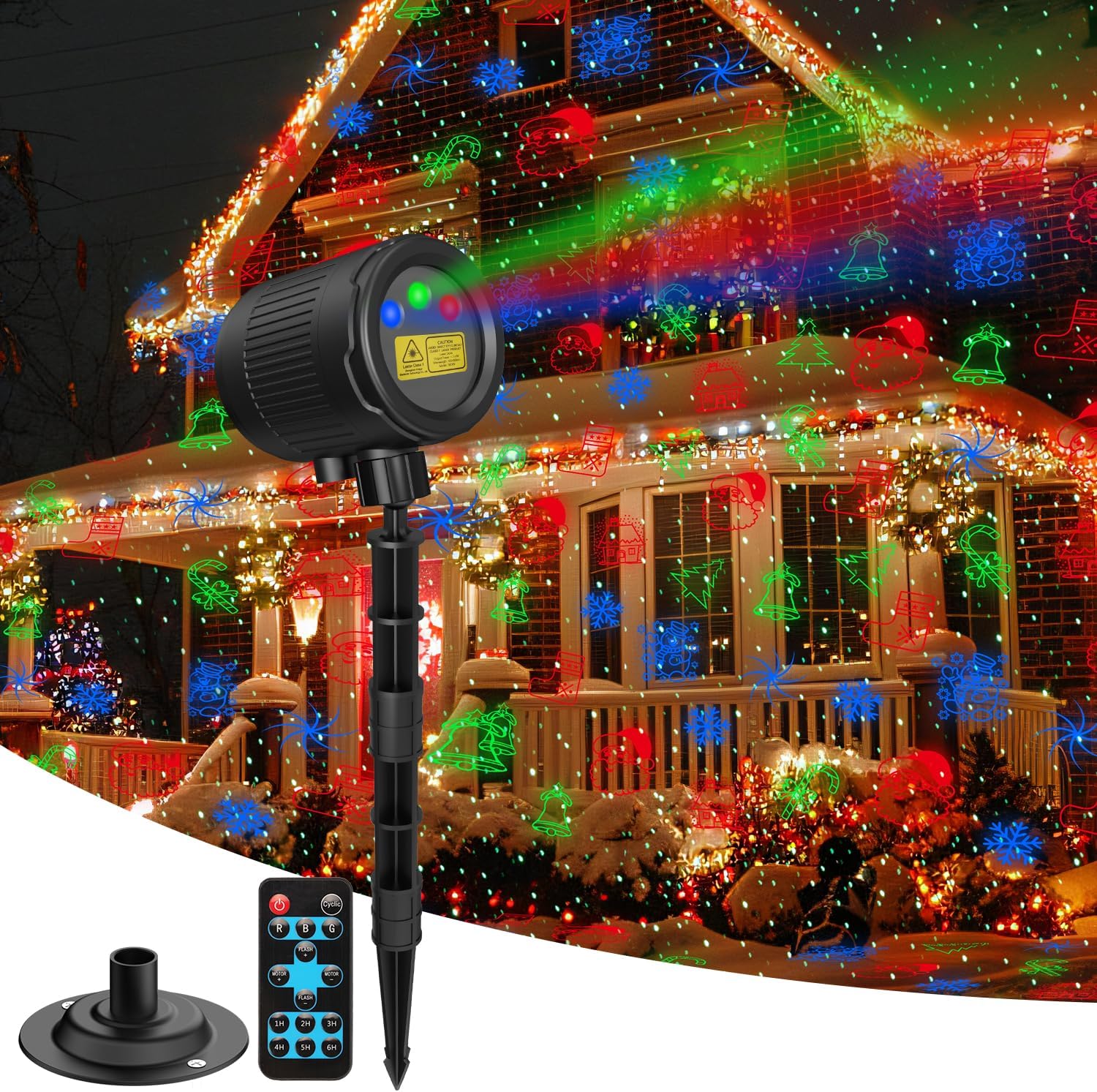 JSTPRO 3-Color RGB Christmas Laser Lights