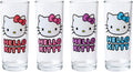 Hello Kitty 4 Pack Glitter Tumbler Glass Set, 10 Ounces - Cute