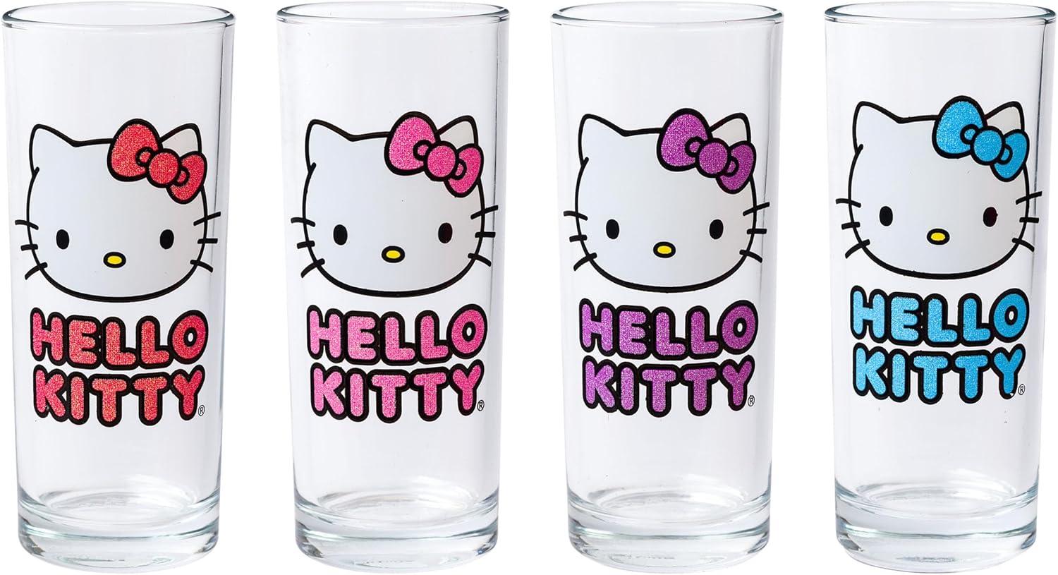 Hello Kitty Glitter Tumbler Glass Set for Fun Gatherings