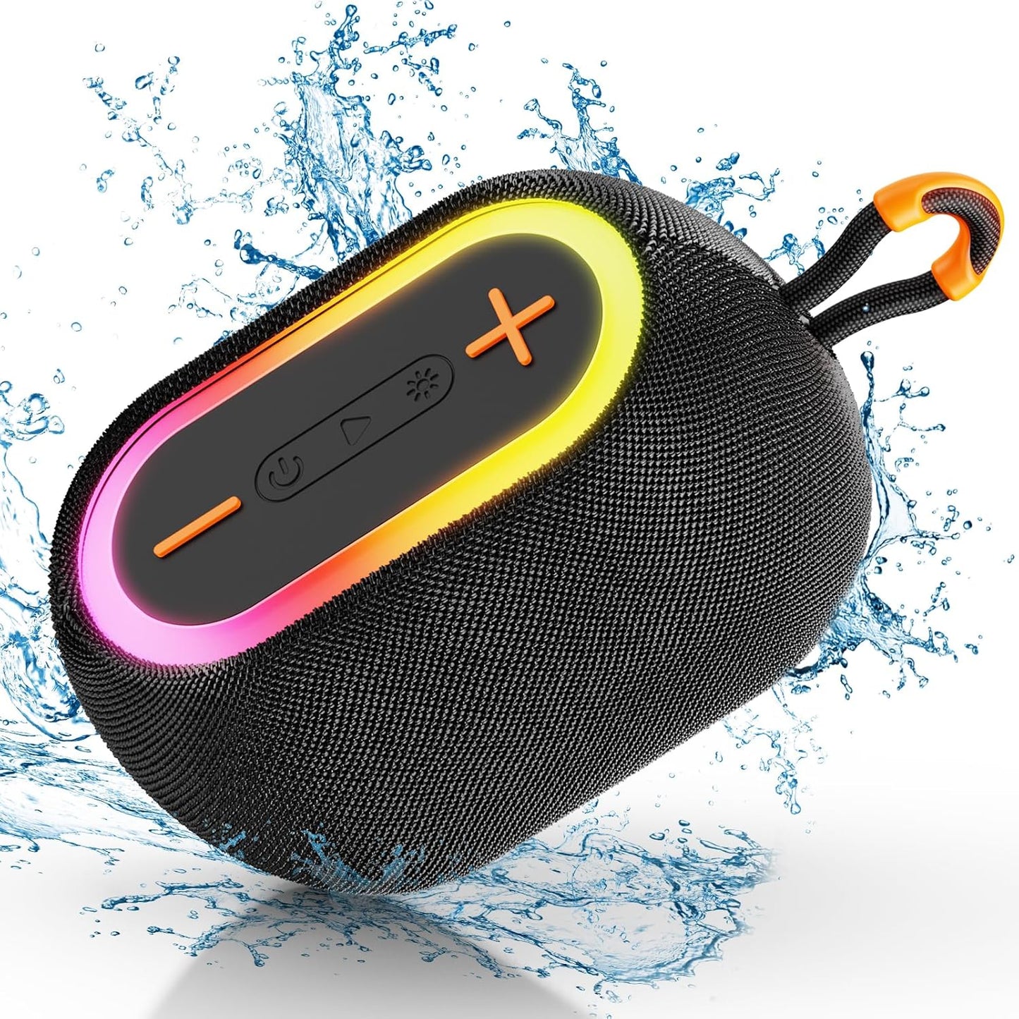 Waterproof Mini Speaker: 360 Stereo Sound, 24H Playtime, RGB Lights