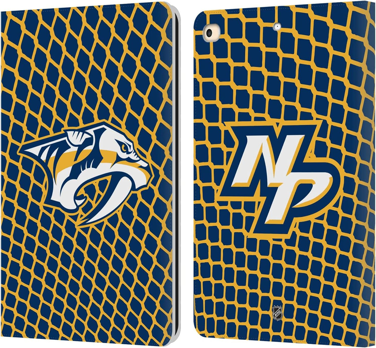 NHL Net Pattern Nashville Predators Leather Wallet Case for iPad